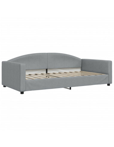 Letto da Giorno Grigio Chiaro 100x200 cm in Tessuto