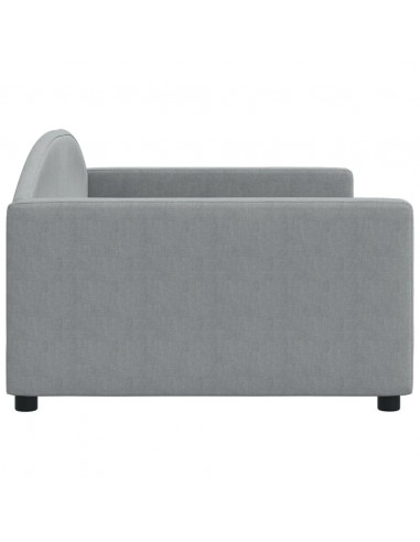 Letto da Giorno Grigio Chiaro 100x200 cm in Tessuto