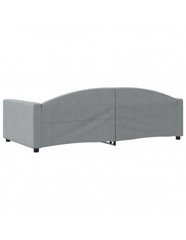 Letto da Giorno Grigio Chiaro 100x200 cm in Tessuto