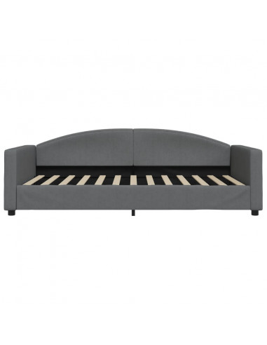 Letto da Giorno Grigio Scuro 100x200 cm in Tessuto