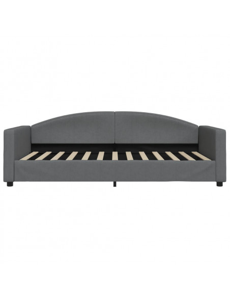 Letto da Giorno Grigio Scuro 100x200 cm in Tessuto