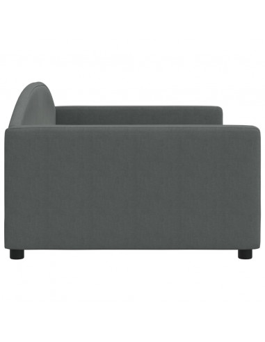 Letto da Giorno Grigio Scuro 100x200 cm in Tessuto
