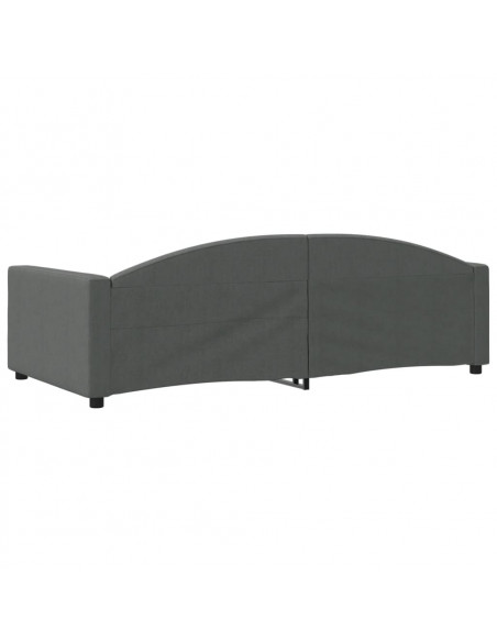 Letto da Giorno Grigio Scuro 100x200 cm in Tessuto