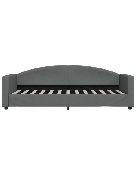 Letto da Giorno Grigio Scuro 80x200 cm in Tessuto