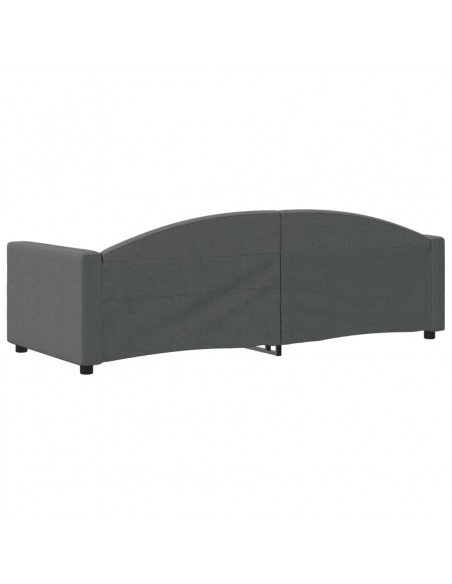 Letto da Giorno Grigio Scuro 80x200 cm in Tessuto