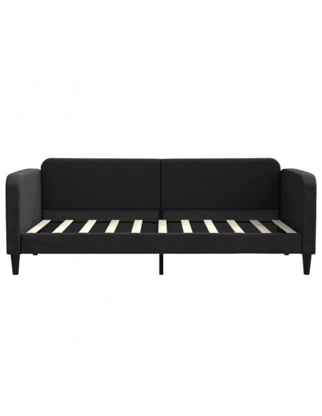 Letto da Giorno Nero 90x190 cm in Tessuto