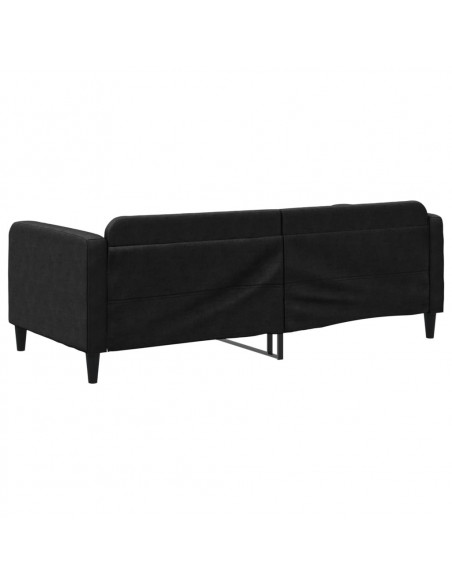Letto da Giorno Nero 90x190 cm in Tessuto