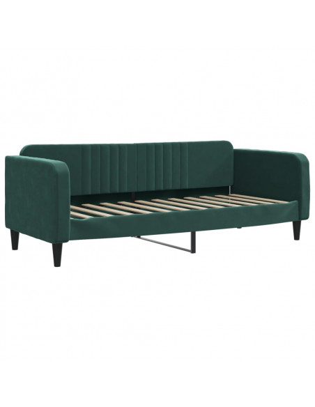Letto da Giorno Verde Scuro 80x200 cm in Velluto