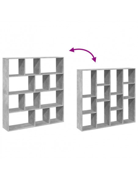 Libreria Grigio Cemento 132x29x141,5 cm in Legno Multistrato
