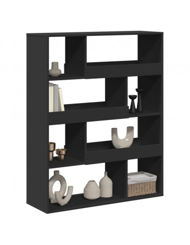 Libreria Nera 100x33x125,5 cm in Legno Multistrato