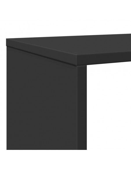 Libreria Nera 132x29x141,5 cm in Legno Multistrato