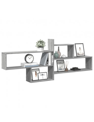 Mensola a Parete Grigio Sonoma 167,5x18x68 cm in Truciolato