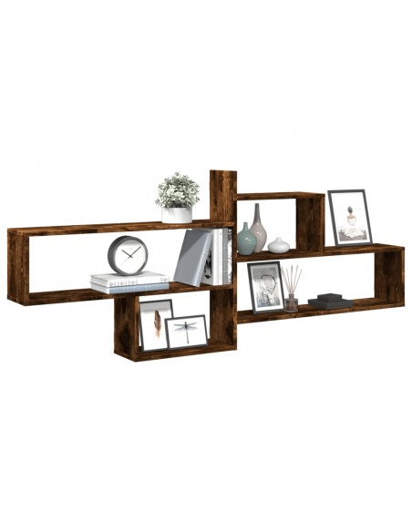 Mensola a Parete Rovere Fumo 167,5x18x68 cm in Truciolato