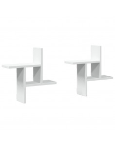 Mensole a Muro 2 pz Bianche 38x12x38 cm in Truciolato 2