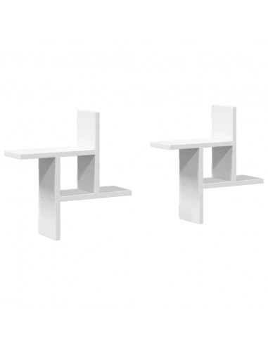Mensole a Muro 2 pz Bianche 38x12x38 cm in Truciolato