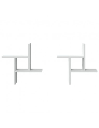 Mensole a Muro 2 pz Bianche 38x12x38 cm in Truciolato