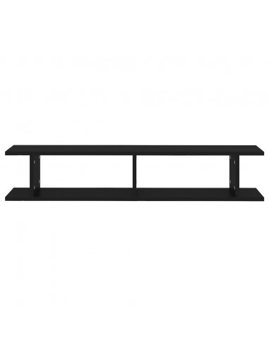 Mensole a Parete 2 pz Nere 105x18x20 cm in Legno Multistrato