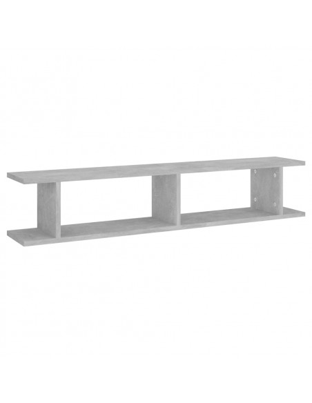Mensole Parete 2pz Grigio Cemento 105x18x20cm Legno Multistrato