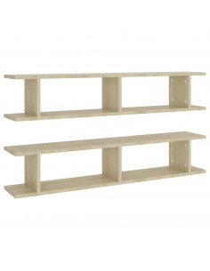 Mensole Parete 2pz Rovere Sonoma 105x18x20cm Legno Multistrato 2