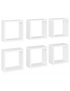 Mensole Parete a Cubo 6 pz Bianche 30x15x30 cm 2