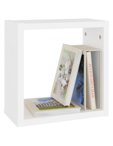 Mensole Parete a Cubo 6 pz Bianche 30x15x30 cm