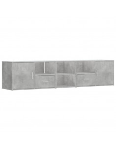 Mobile Angolare Grigio Cemento 200x40x45 cm in Truciolato 2