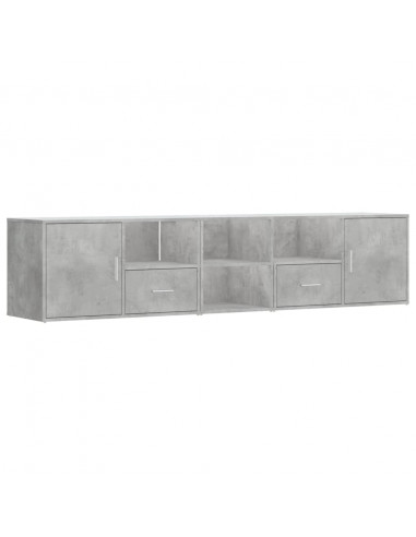 Mobile Angolare Grigio Cemento 200x40x45 cm in Truciolato