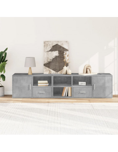 Mobile Angolare Grigio Cemento 200x40x45 cm in Truciolato