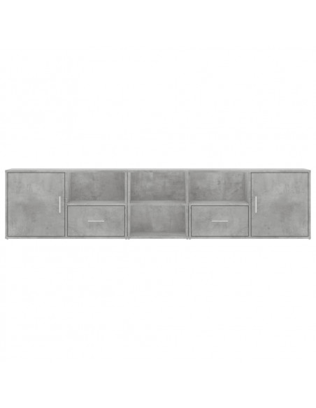 Mobile Angolare Grigio Cemento 200x40x45 cm in Truciolato