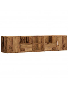 Mobile Angolare Legno Antico 200x40x45 cm in Truciolato 2