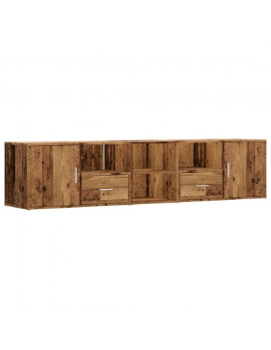 Mobile Angolare Legno Antico 200x40x45 cm in Truciolato