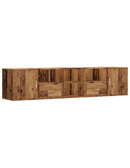 Mobile Angolare Legno Antico 200x40x45 cm in Truciolato