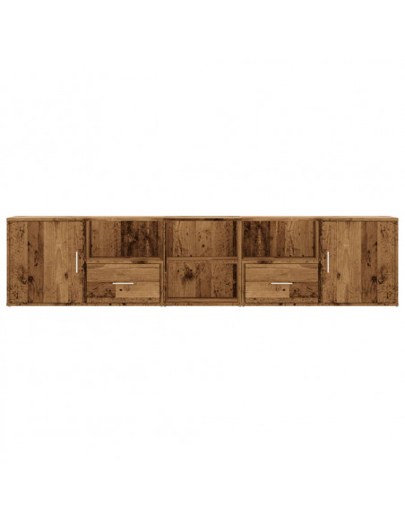 Mobile Angolare Legno Antico 200x40x45 cm in Truciolato
