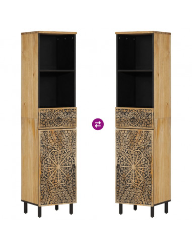 Mobile da Bagno 38x33x160 cm in Legno Massello di Mango