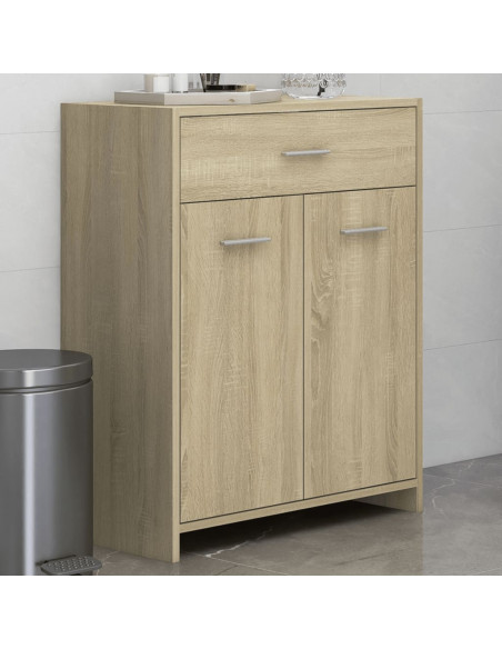 Mobile da Bagno Rovere Sonoma 60x33x80 cm in Legno Multistrato