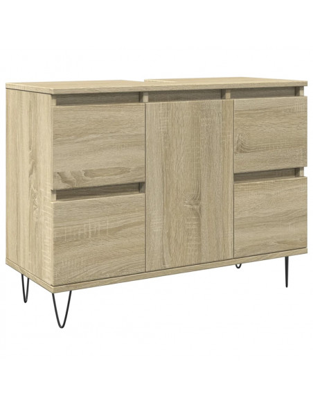 Mobile da Bagno Rovere Sonoma 80x33x60 cm in Legno Multistrato