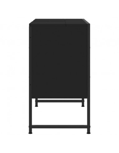 Mobile Lavabo Bagno Nero 60x30x60 cm Legno Multistrato