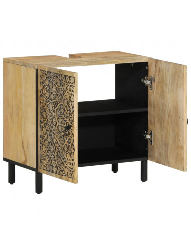 Mobile Lavabo da Bagno 62x33x58cm in Legno Massello di Mango