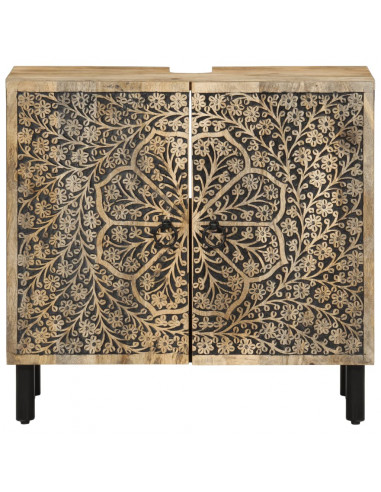 Mobile Lavabo da Bagno 62x33x58cm in Legno Massello di Mango