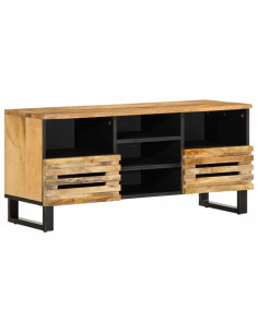 Mobile Porta TV 100x34x46 cm in Massello di Mango Grezzo 2