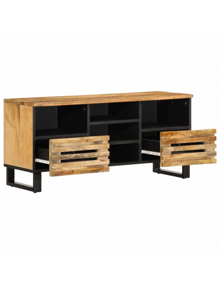 Mobile Porta TV 100x34x46 cm in Massello di Mango Grezzo
