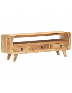 Mobile Porta TV 117x30x41 cm in Massello di Mango Grezzo 2