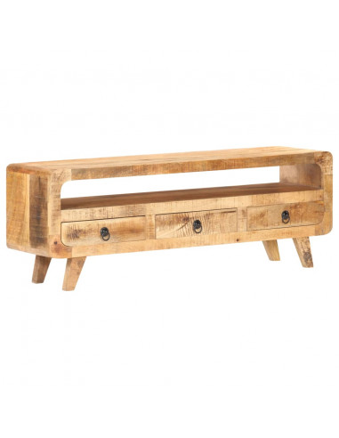 Mobile Porta TV 117x30x41 cm in Massello di Mango Grezzo