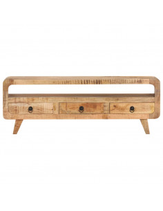 Mobile Porta TV 117x30x41 cm in Massello di Mango Grezzo 2