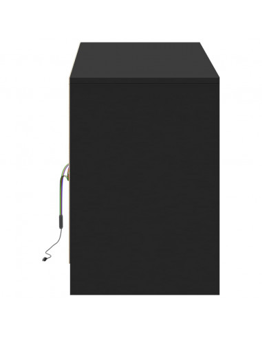 Mobile Porta TV con LED Nero 139,5x34x50 cm in Truciolato