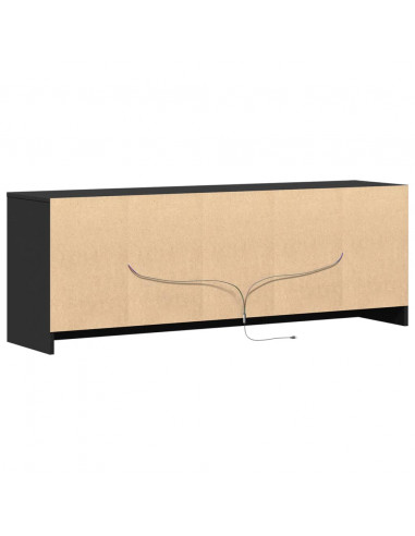 Mobile Porta TV con LED Nero 139,5x34x50 cm in Truciolato