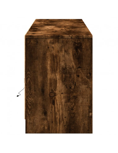 Mobile Porta TV con LED Rovere Fumo 180x34x50cm in Truciolato