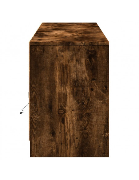 Mobile Porta TV con LED Rovere Fumo 180x34x50cm in Truciolato