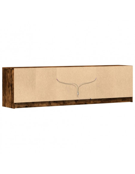 Mobile Porta TV con LED Rovere Fumo 180x34x50cm in Truciolato