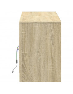 Mobile Porta TV con LED Rovere Sonoma 139,5x34x50 cm Truciolato 2